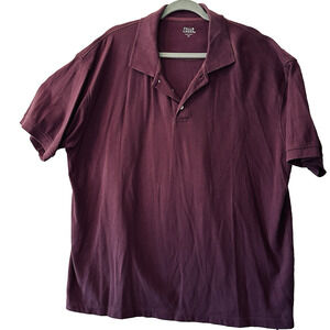 Falls Creek 2XL Polo Maroon 100% Cotton Short Sleeve Golf Outdoor